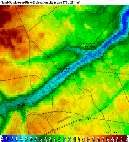 Saint-Sulpice-sur-Risle elevation map