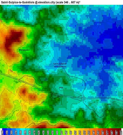 Saint-Sulpice-le-Guérétois elevation map