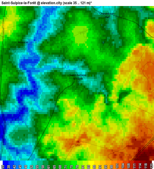 Saint-Sulpice-la-Forêt elevation map