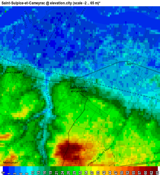 Saint-Sulpice-et-Cameyrac elevation map