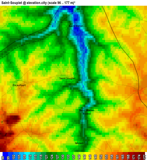 Saint-Souplet elevation map