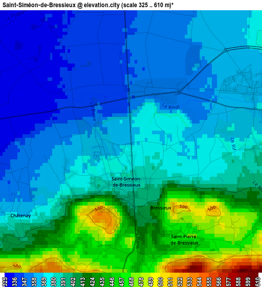 Saint-Siméon-de-Bressieux elevation map