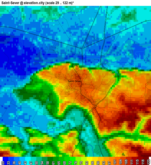 Saint-Sever elevation map