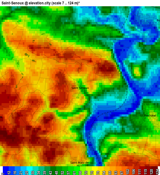 Saint-Senoux elevation map