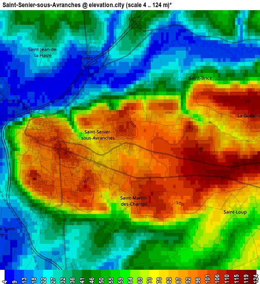 Saint-Senier-sous-Avranches elevation map