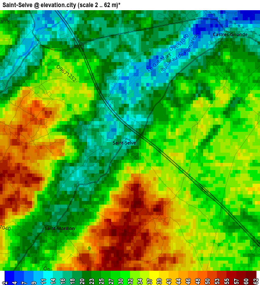 Saint-Selve elevation map