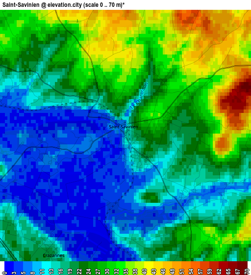 Saint-Savinien elevation map