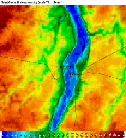 Saint-Savin elevation map