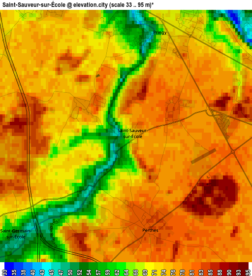 Saint-Sauveur-sur-École elevation map