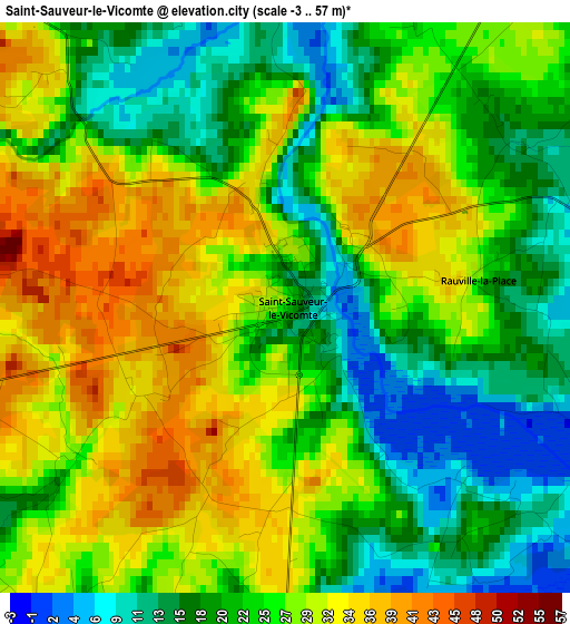 Saint-Sauveur-le-Vicomte elevation map