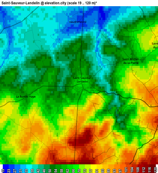 Saint-Sauveur-Lendelin elevation map