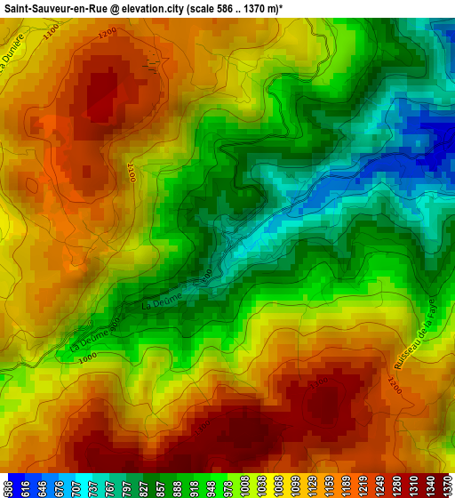 Saint-Sauveur-en-Rue elevation map