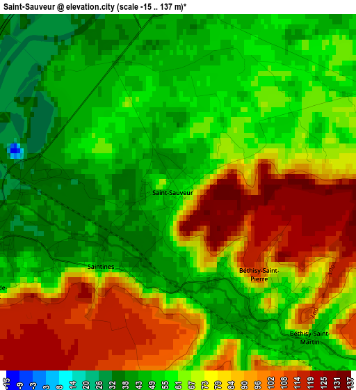 Saint-Sauveur elevation map