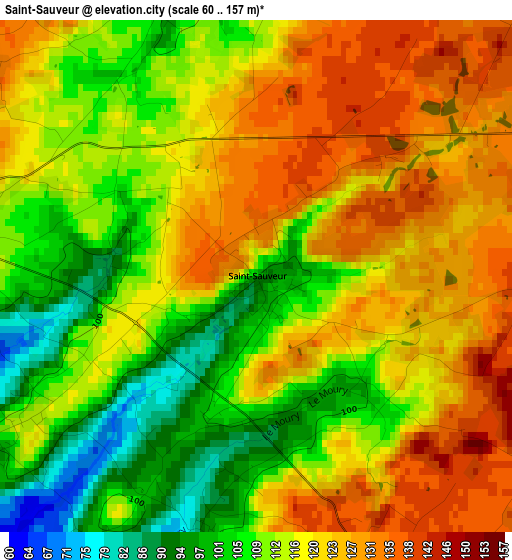 Saint-Sauveur elevation map