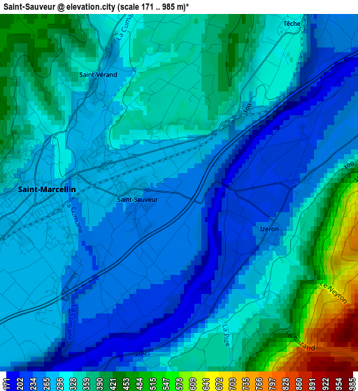 Saint-Sauveur elevation map