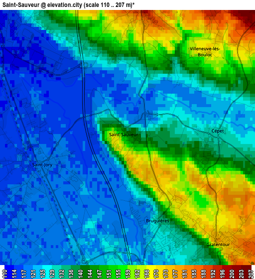 Saint-Sauveur elevation map