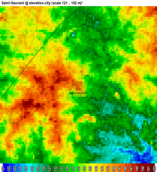 Saint-Sauvant elevation map