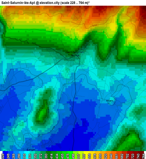 Saint-Saturnin-lès-Apt elevation map