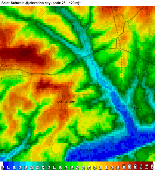 Saint-Saturnin elevation map