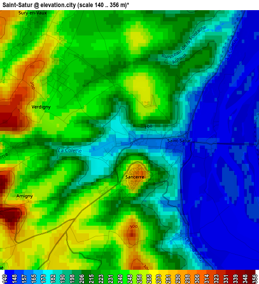 Saint-Satur elevation map