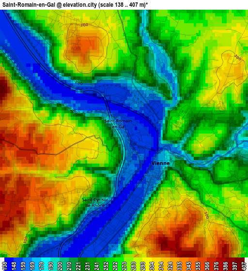 Saint-Romain-en-Gal elevation map