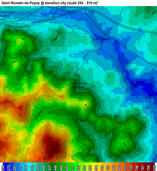 Saint-Romain-de-Popey elevation map