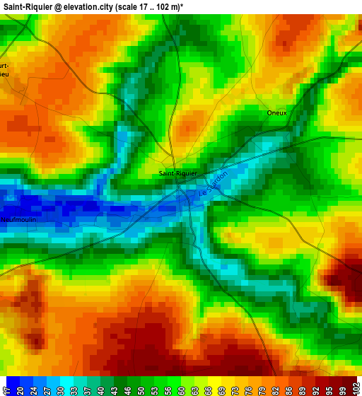 Saint-Riquier elevation map