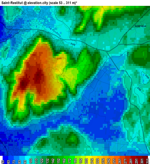 Saint-Restitut elevation map