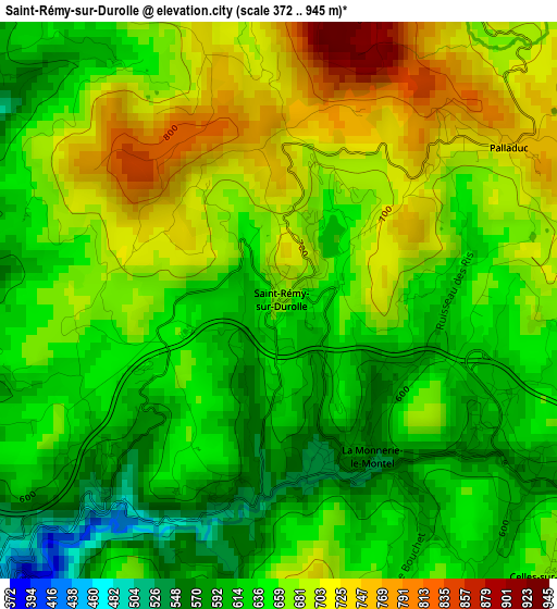 Saint-Rémy-sur-Durolle elevation map