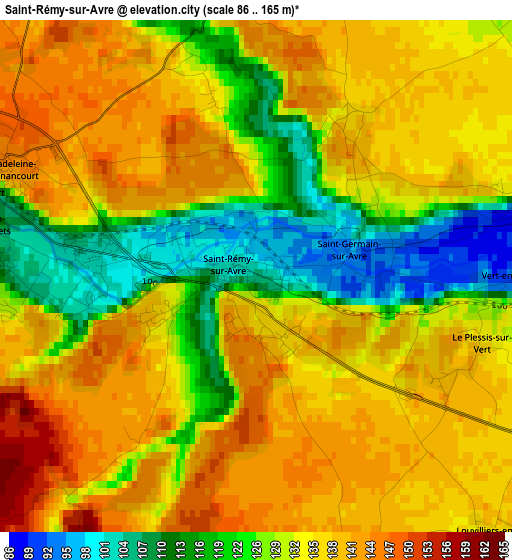 Saint-Rémy-sur-Avre elevation map