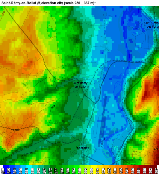 Saint-Rémy-en-Rollat elevation map