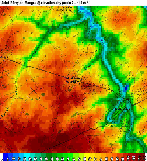 Saint-Rémy-en-Mauges elevation map