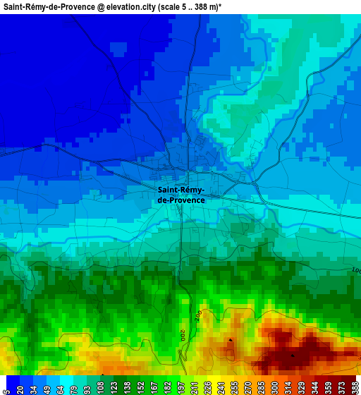 Saint-Rémy-de-Provence elevation map