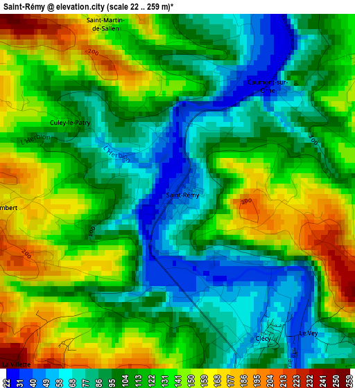 Saint-Rémy elevation map