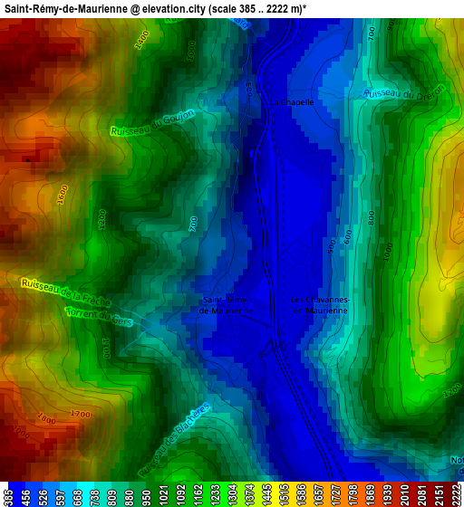 Saint-Rémy-de-Maurienne elevation map