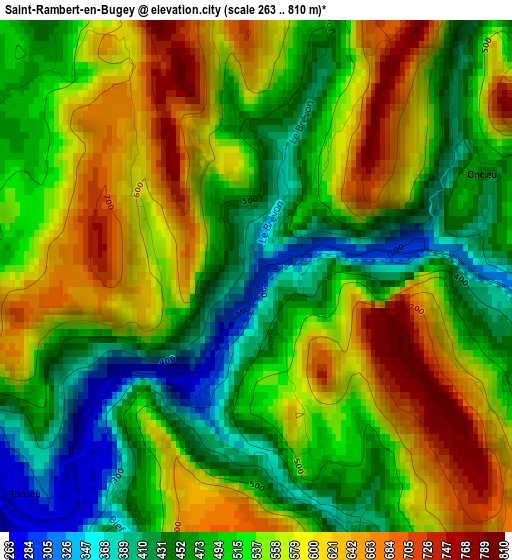 Saint-Rambert-en-Bugey elevation map