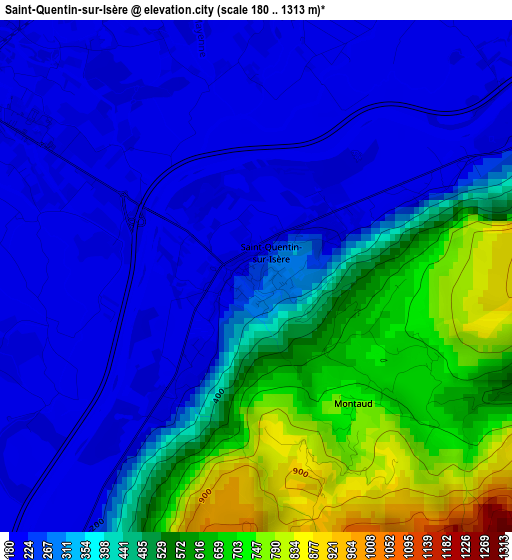 Saint-Quentin-sur-Isère elevation map