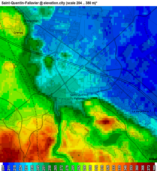 Saint-Quentin-Fallavier elevation map