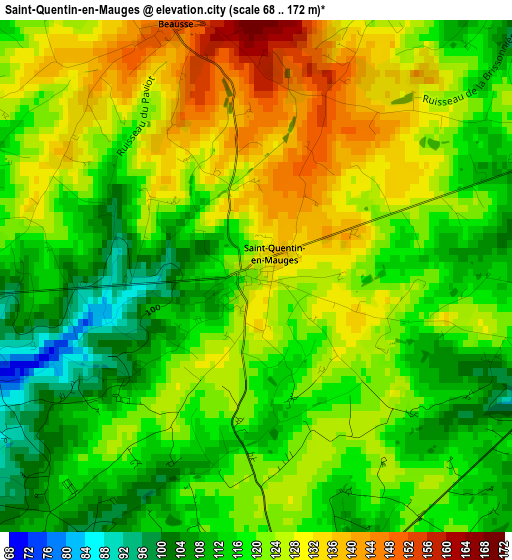 Saint-Quentin-en-Mauges elevation map
