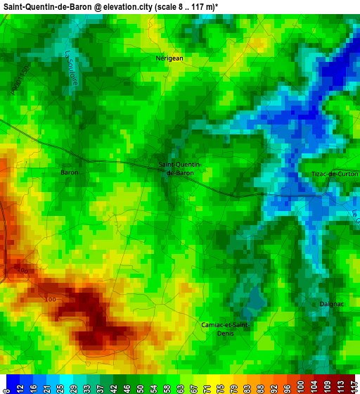 Saint-Quentin-de-Baron elevation map