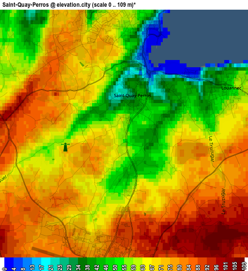 Saint-Quay-Perros elevation map