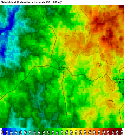 Saint-Privat elevation map