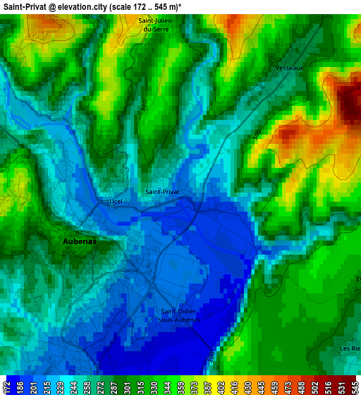 Saint-Privat elevation map