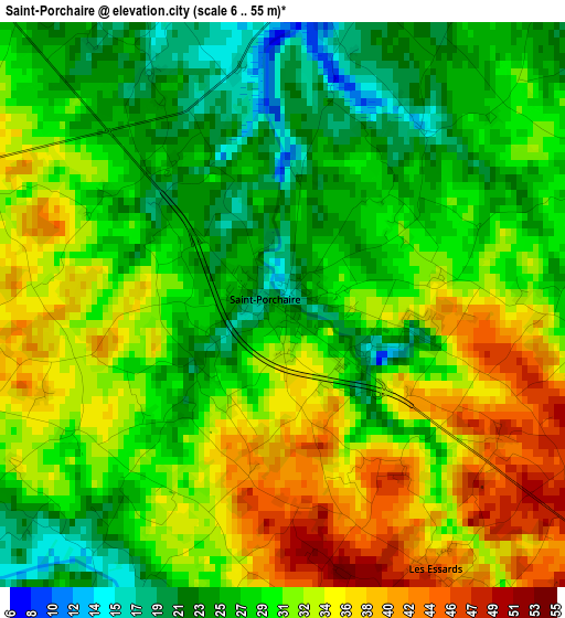 Saint-Porchaire elevation map