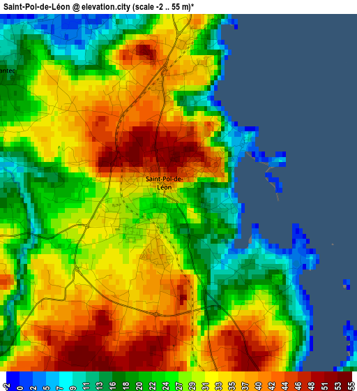Saint-Pol-de-Léon elevation map