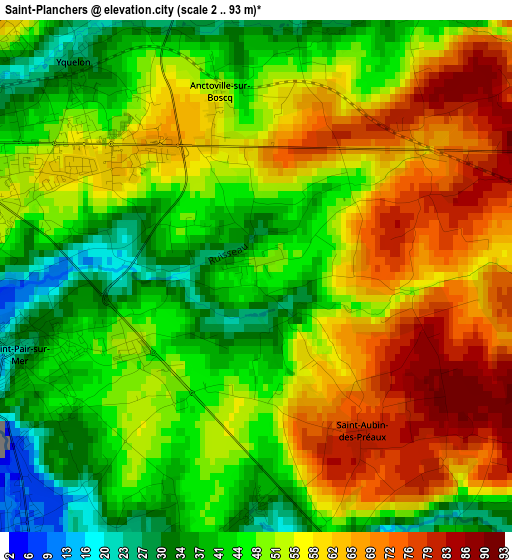 Saint-Planchers elevation map