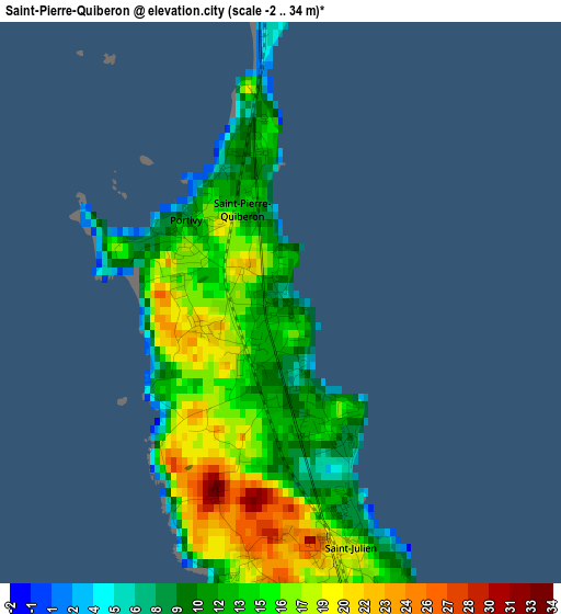 Saint-Pierre-Quiberon elevation map