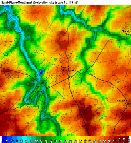 Saint-Pierre-Montlimart elevation map