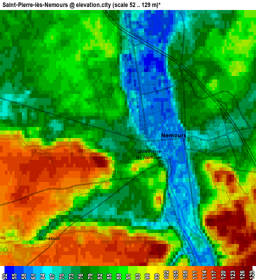 Saint-Pierre-lès-Nemours elevation map