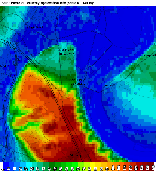 Saint-Pierre-du-Vauvray elevation map